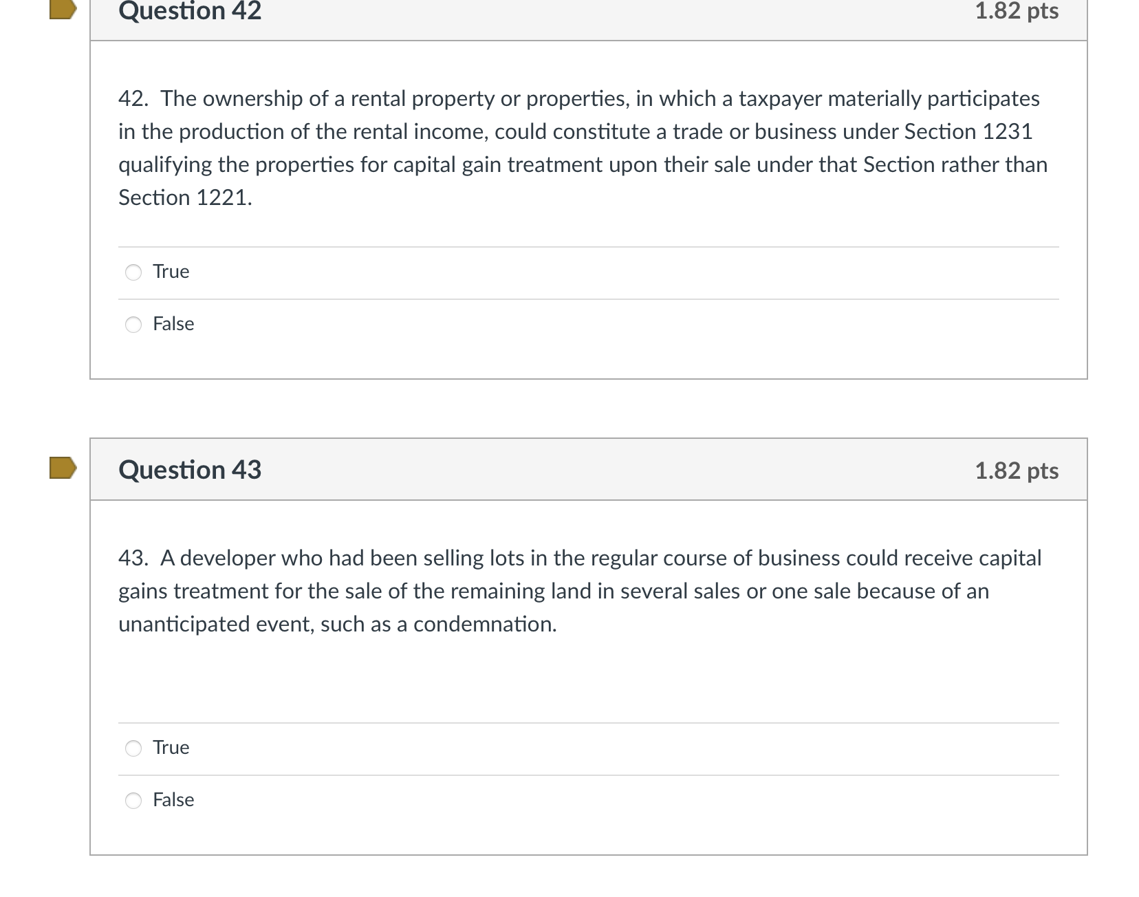 holding a parcel of land is for sale to customers in the