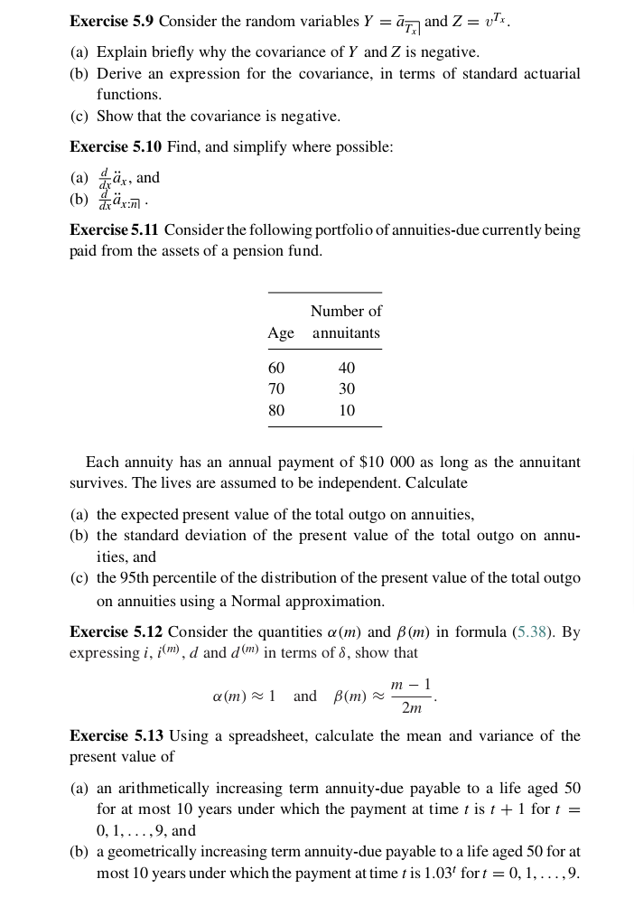 Microeconomics questions Exercise 5.9 Consider the random variables Y = a7, and