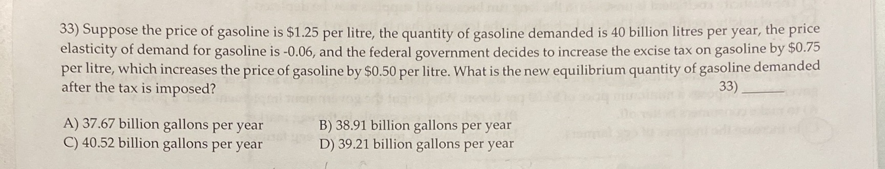 Could you show step by step please 33) Suppose the price of