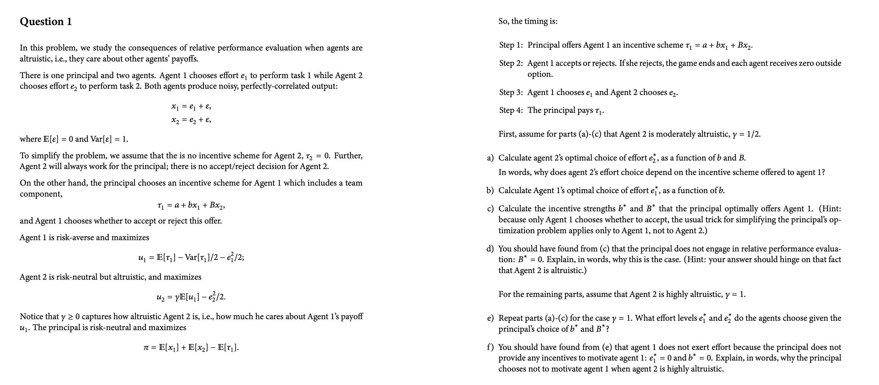  Question 1 In this problem, we study the consequences of relative