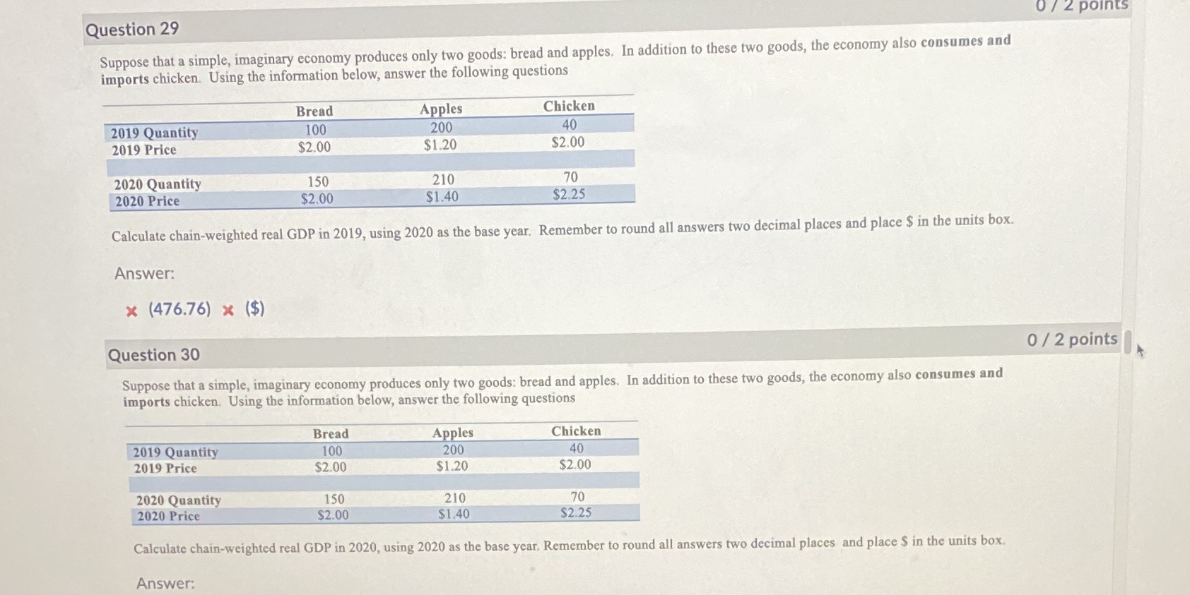  Question 29 0 / 2 points Suppose that a simple, imaginary