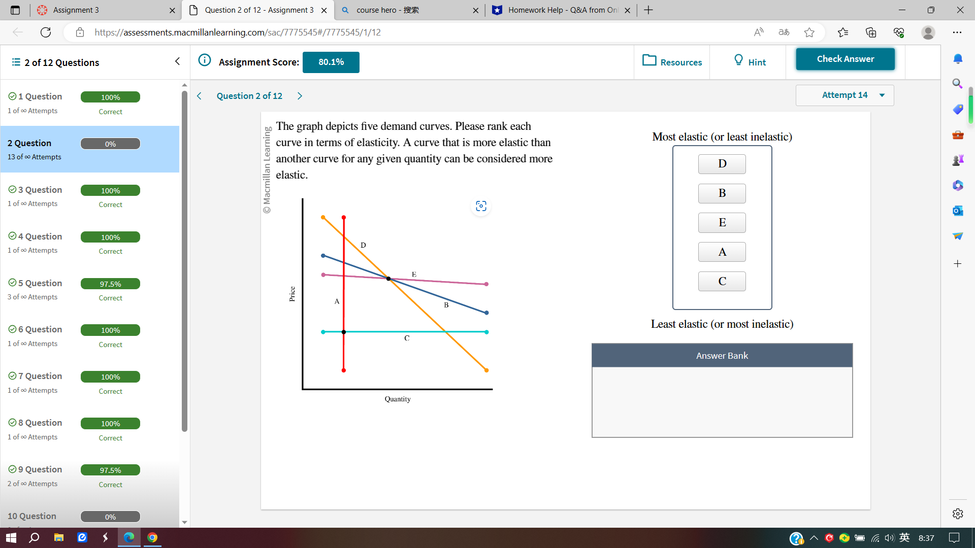 Assignment 3 X Question 2 of 12 - Assignment 3 X