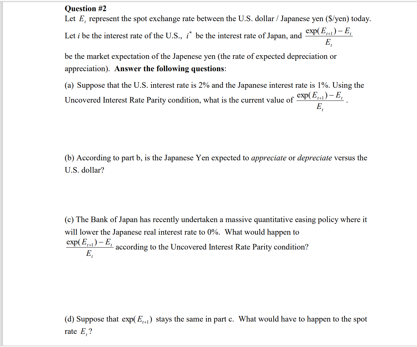 Please help with a-d and provide explanations Question #2 Let E! represent