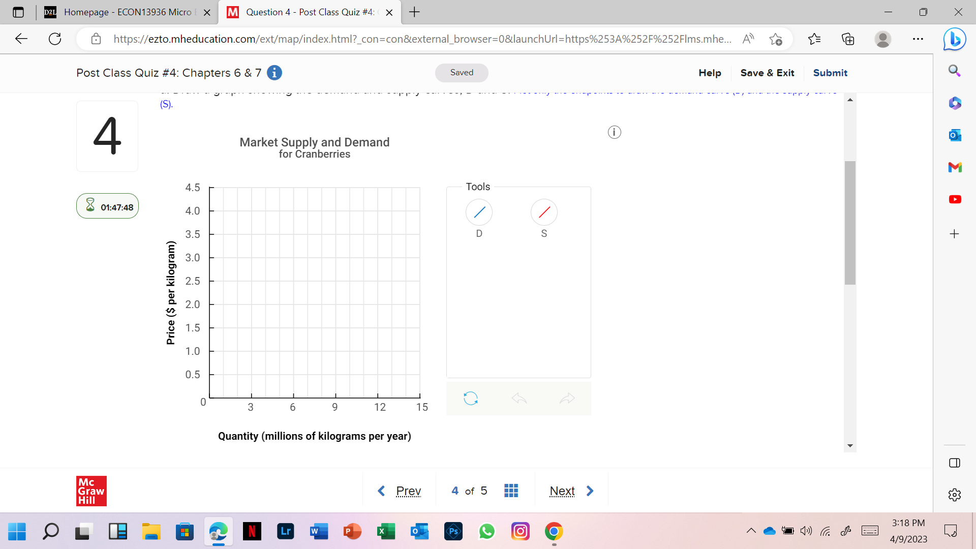Post Class Quiz #4: ( X + X C https://ezto.mheducation.com/ext/map/index.html?_con=con&external_browser=0&launchUrl=https%253A%252F%252Flms.mhe... A" to