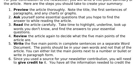  the article. Here are the steps you should take to create
