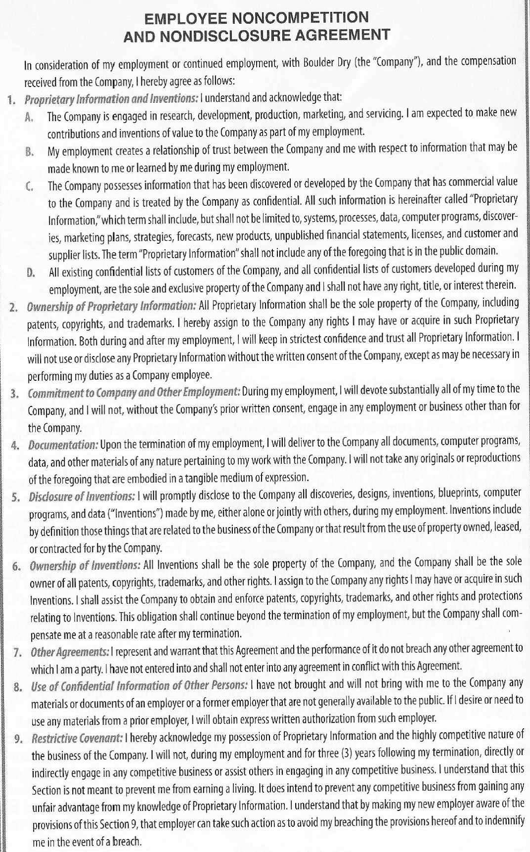 You have been offered a job by the Boulder Dry Company. The