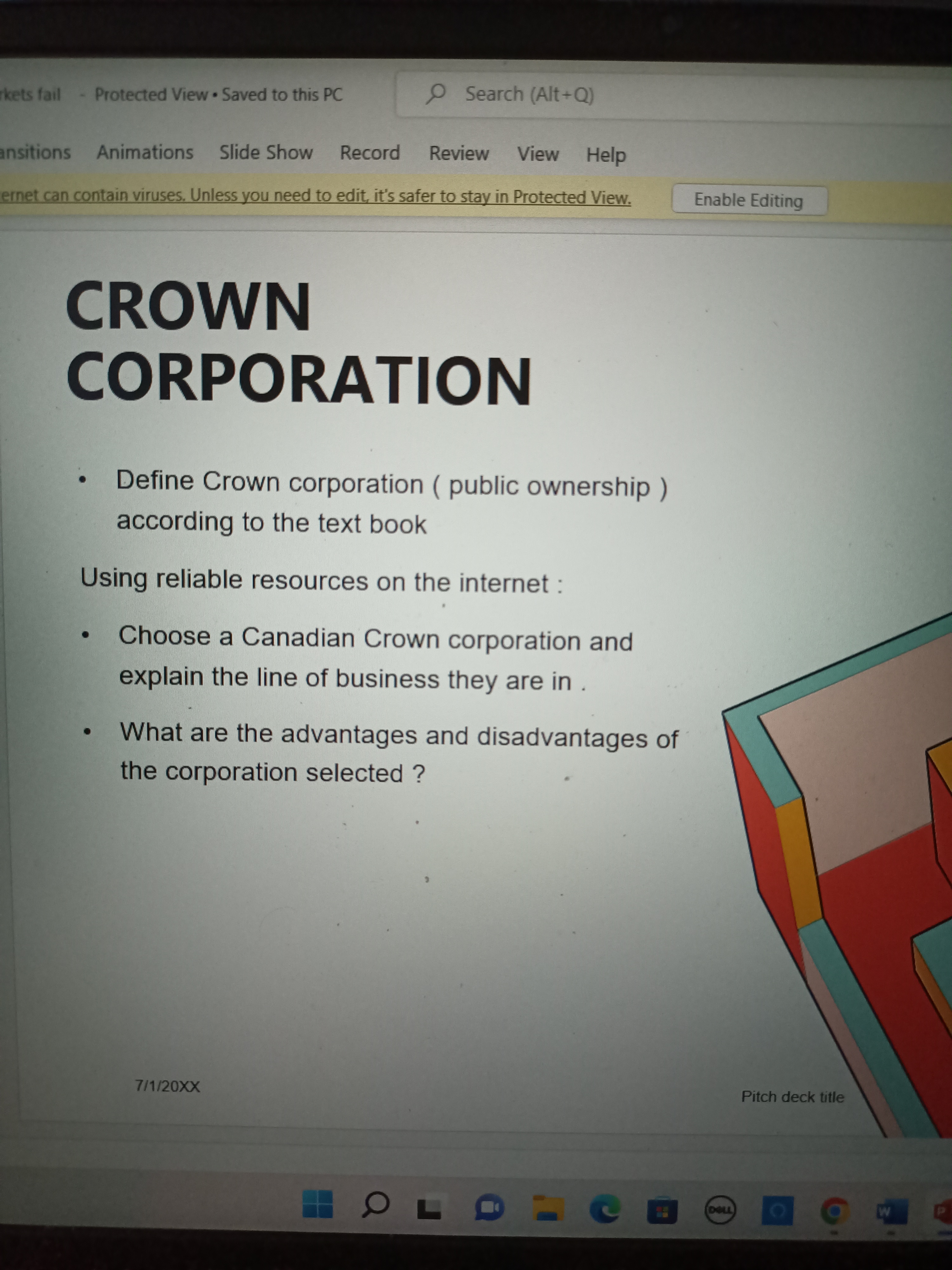 Search (Alt+Q) Transitions Animations Slide Show Record Review View Help the Internet