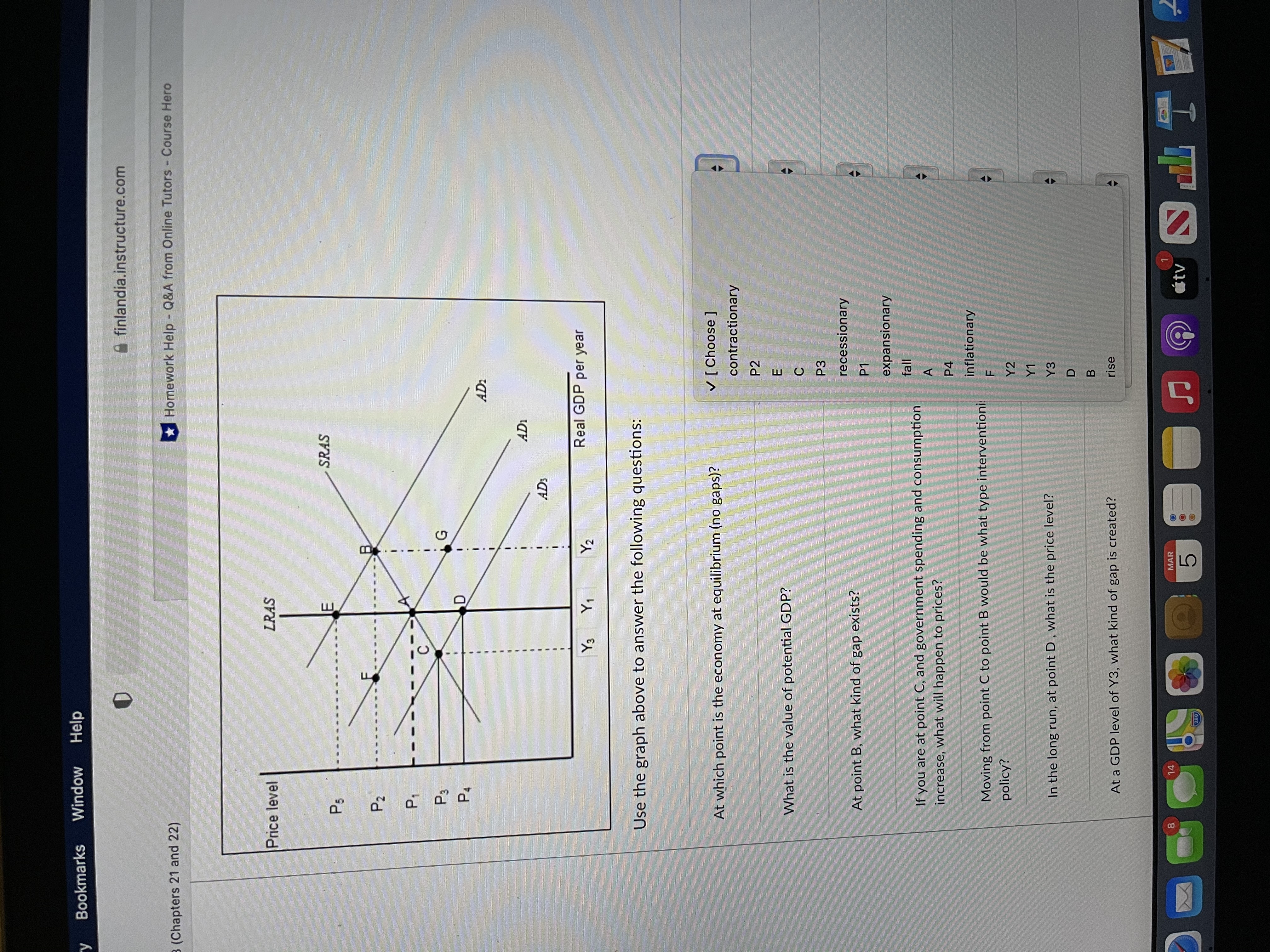  Bookmarks Window Help finlandia.instructure.com (Chapters 21 and 22) Homework Help -