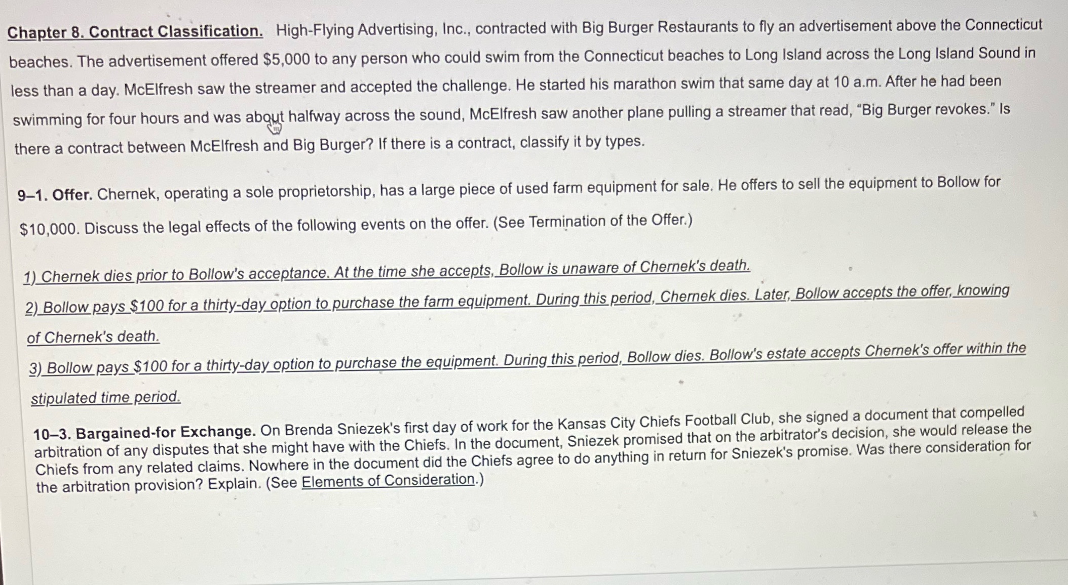  Chapter 8. Contract Classification. High-Flying Advertising, Inc., contracted with Big Burger