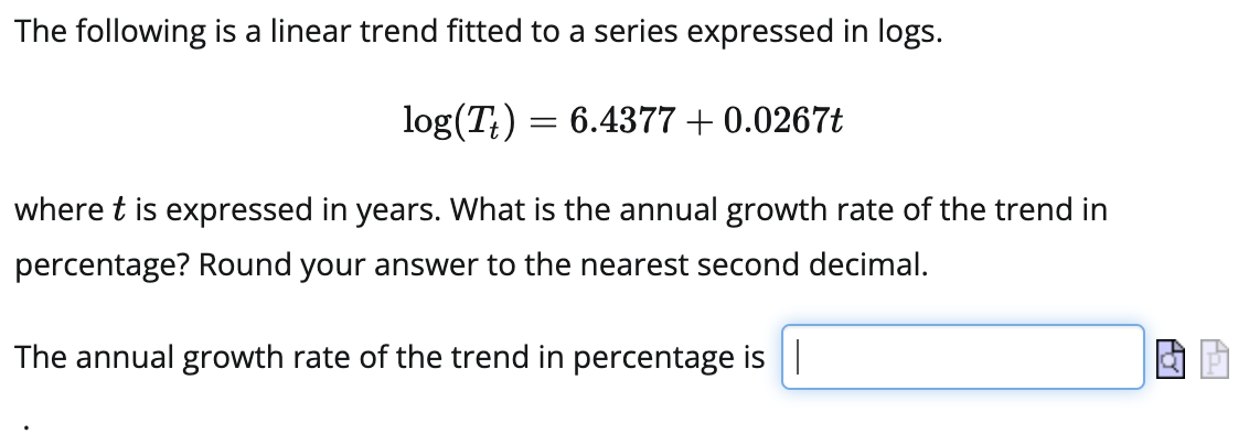 How could I answer this please? The following is a linear trend