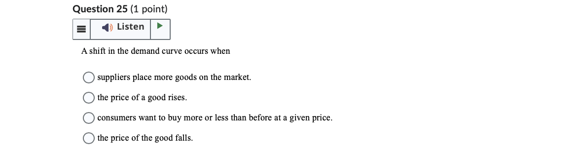 for a product? It increases. O It decreases. O It does not
