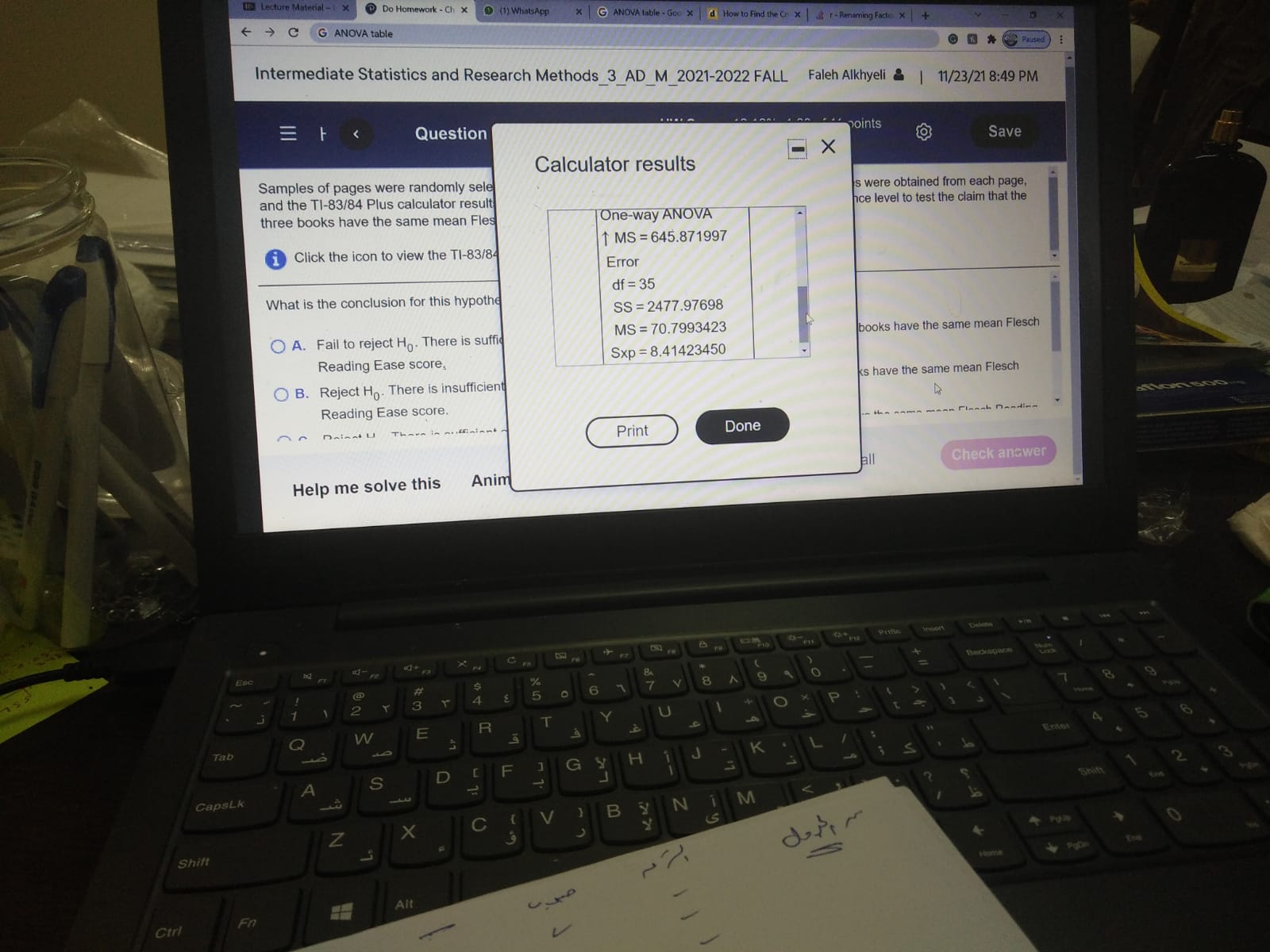 136 subjects were divided such that 34 subjects followed each of 4