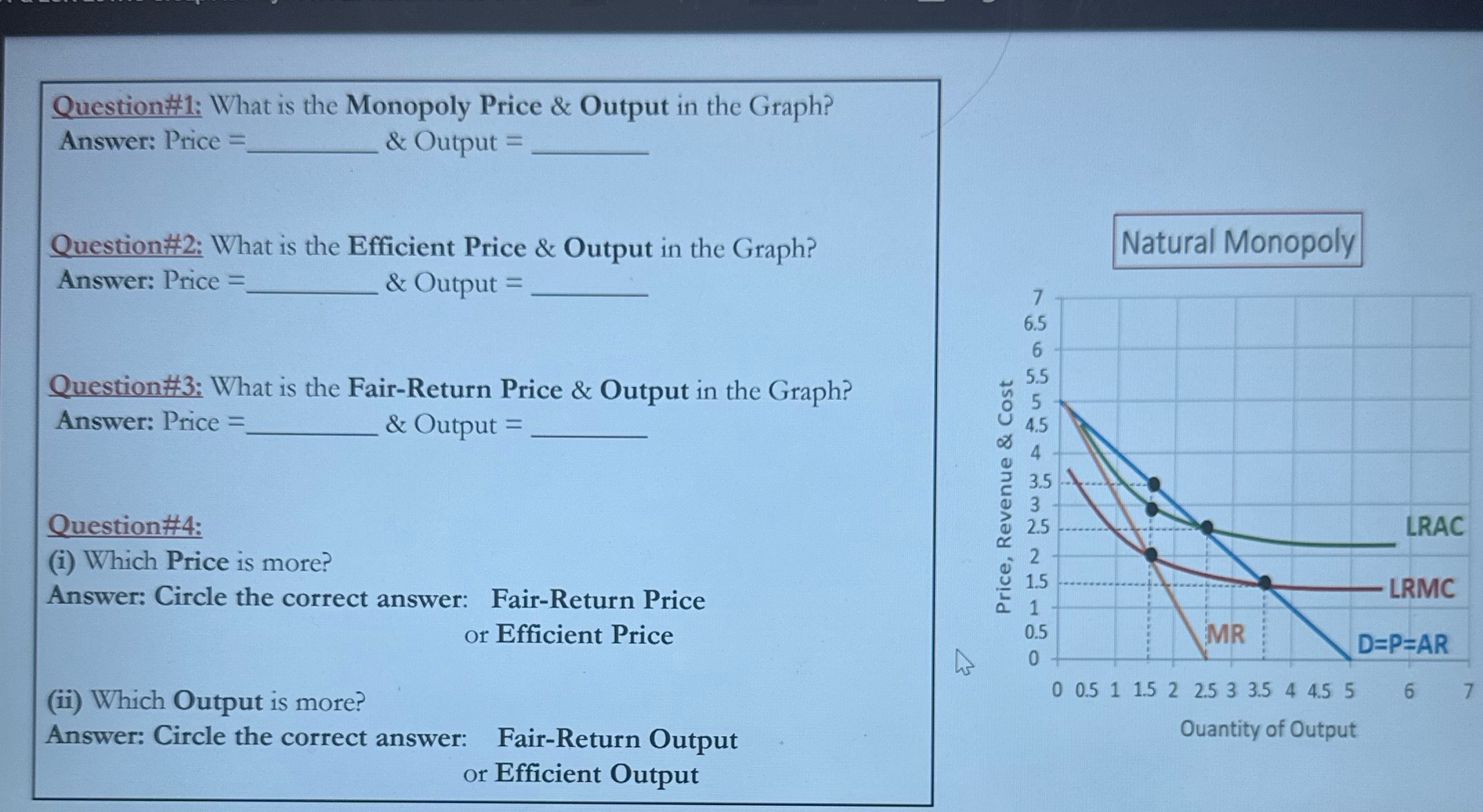 Pleaseeee helpppp Question#1: What is the Monopoly Price & Output in the