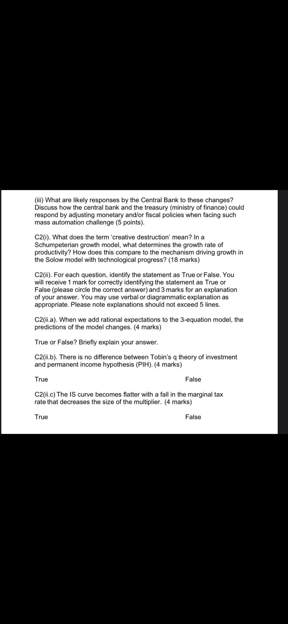 please answer question C either choose c1 or C2 (iii) What are