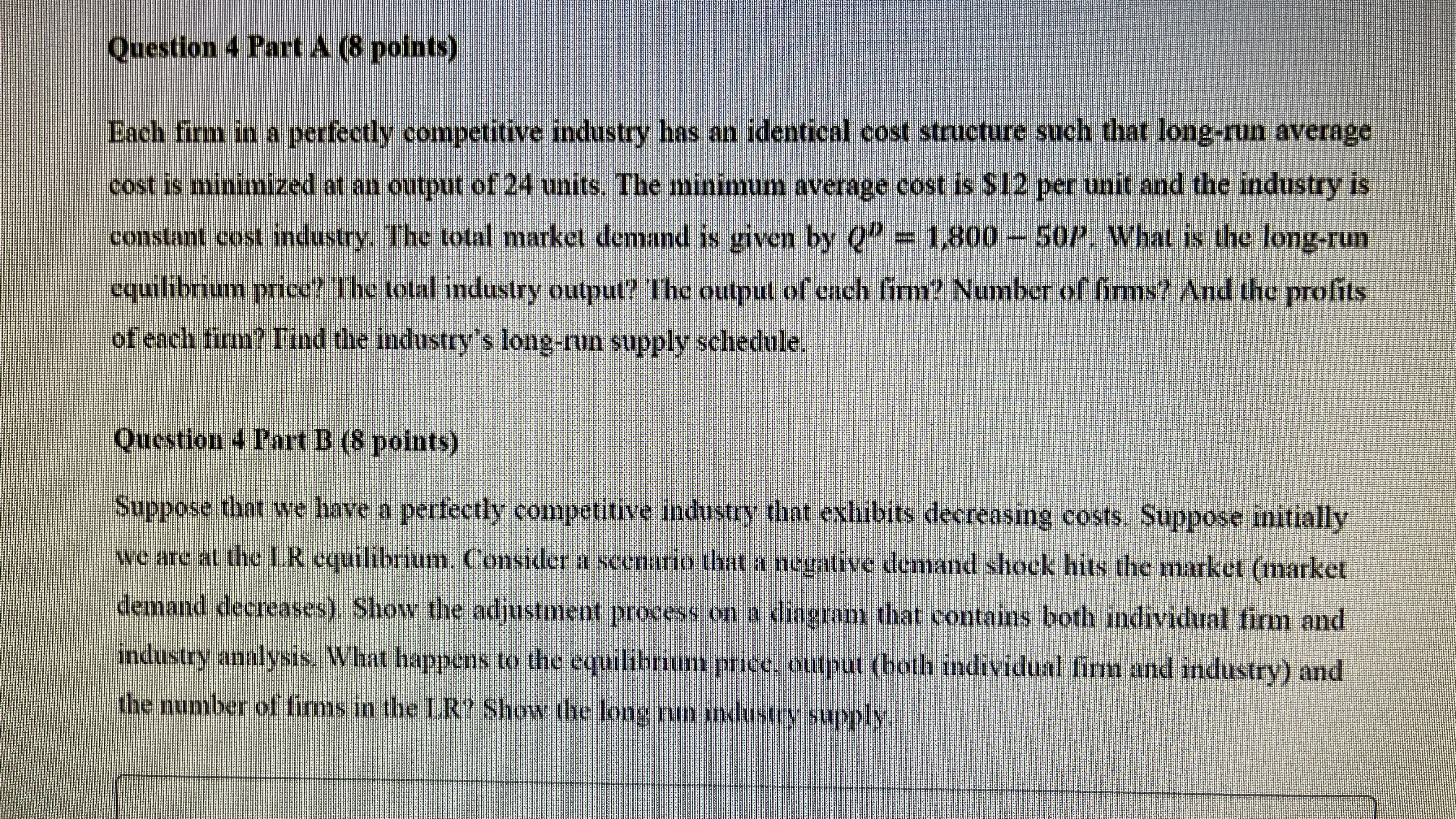 PLEASE SHOW EACH AND EVERY STEP, THANK YOU!! Question 4 Part A