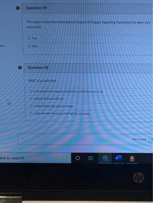 Explanation is more important.Don't copy. Question 49 The copper cartel (the International