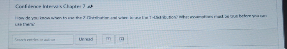 z-distribution Confidence Intervals Chapter 7 At How do you know when to