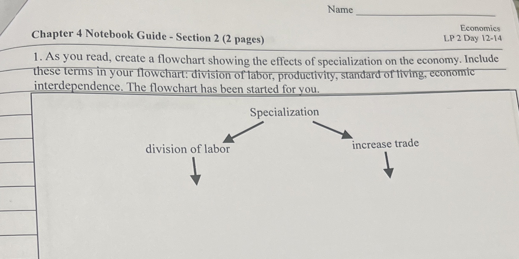Name Economics Chapter 4 Notebook Guide - Section 2 (2 pages)