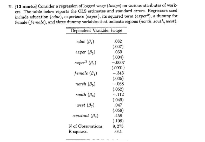 03(XTX)-1. (b) Let H = X(X X) 'X be the hat matrix,
