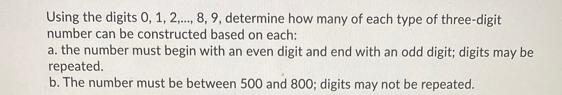 Using the digits 0, 1, 2,..., 8, 9, determine how many