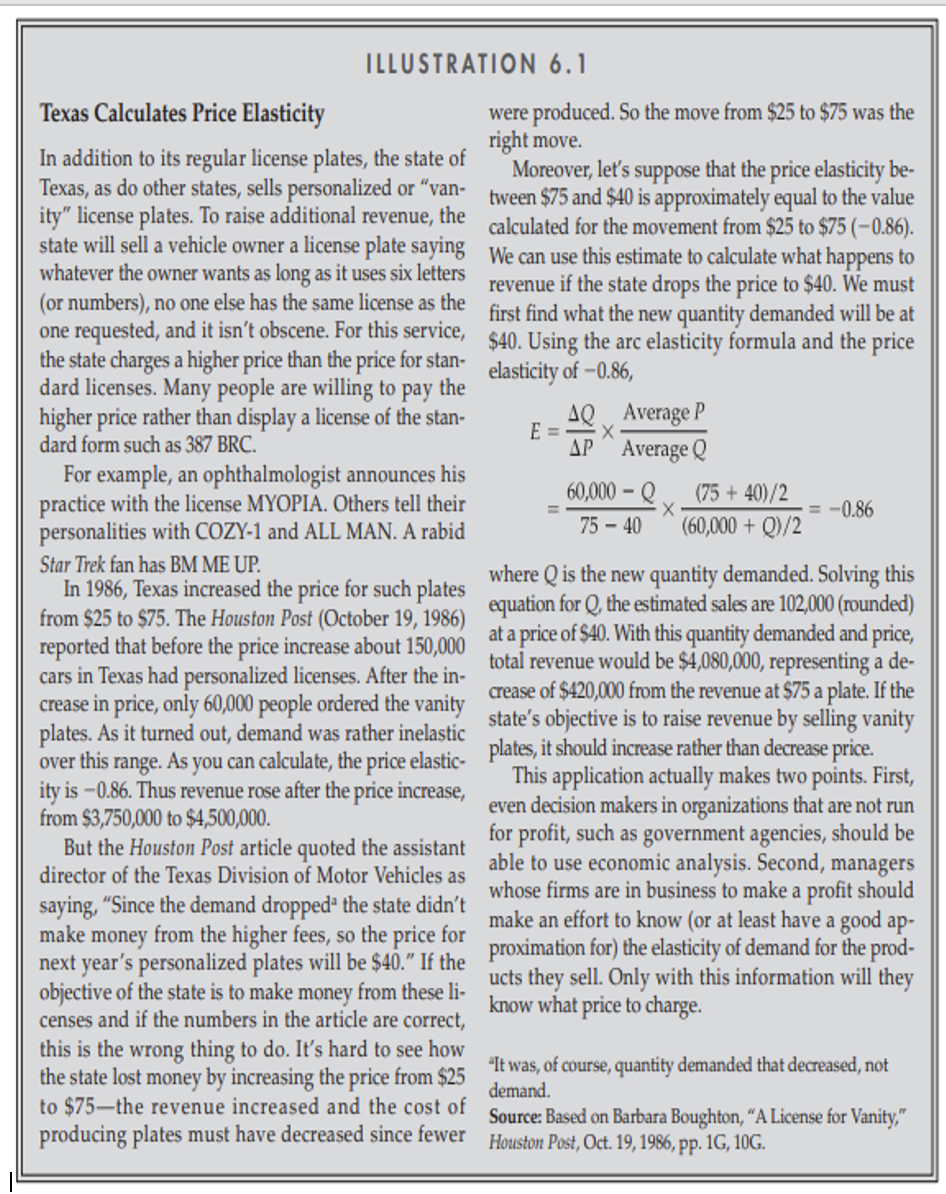 Q2 Refer to the document in the appendix (Illustration 6.1) (a) How