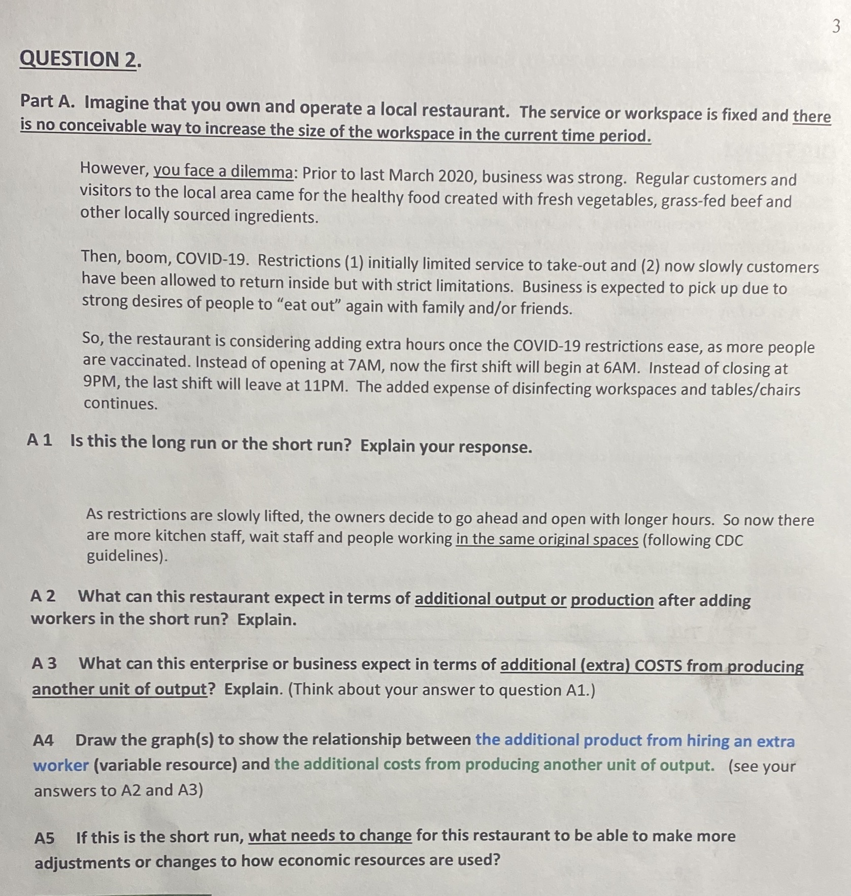 Any help is highly appreciate. 3 QUESTION 2. Part A. Imagine that