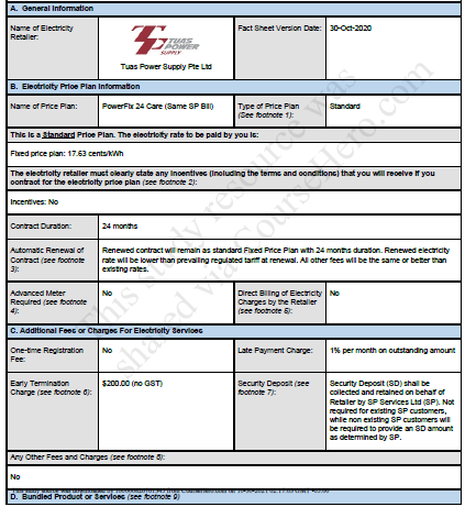  A. General Information Name of Electricity Fact Sheet Version Date: 30-0c1-2030
