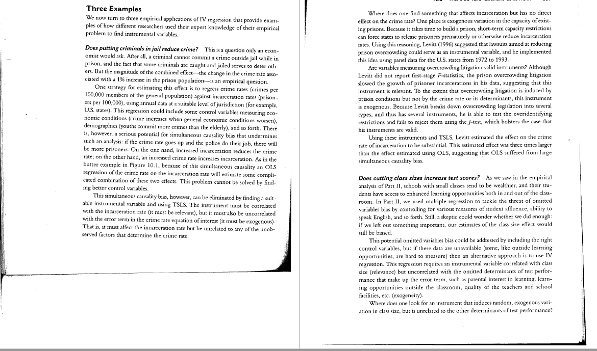  Three Examples Where does one find something that affects incarceration but