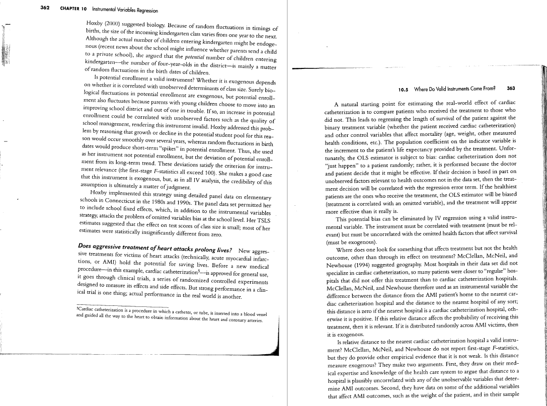 has no direct We now turn to three empirical applications of IV