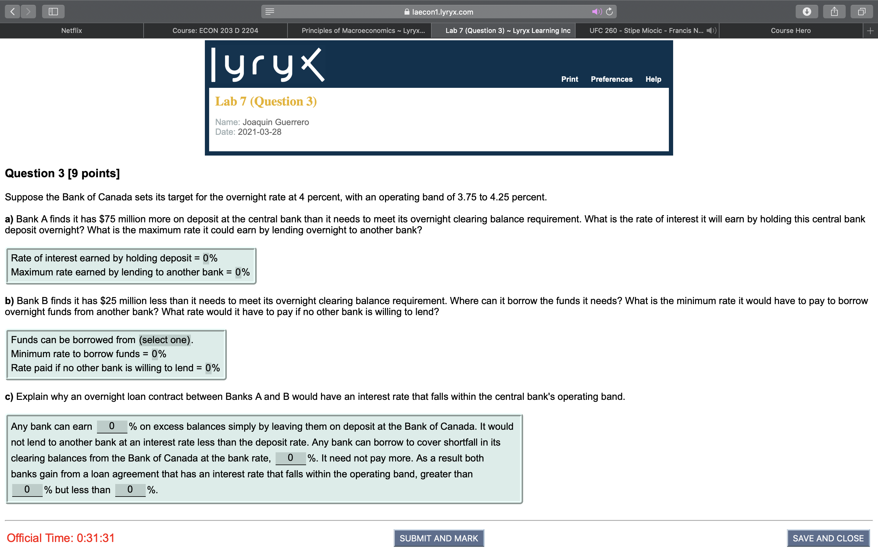 help please |aecon1.|yryx.com ,cl _ Lab 7 (Question 3) ~ Lyryx Learning