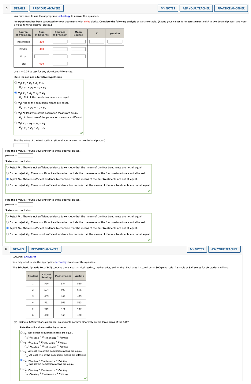 asparimental units were wand for each of the five levels of the