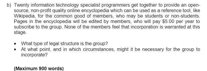 b) Twenty information technology specialist programmers get together to provide an