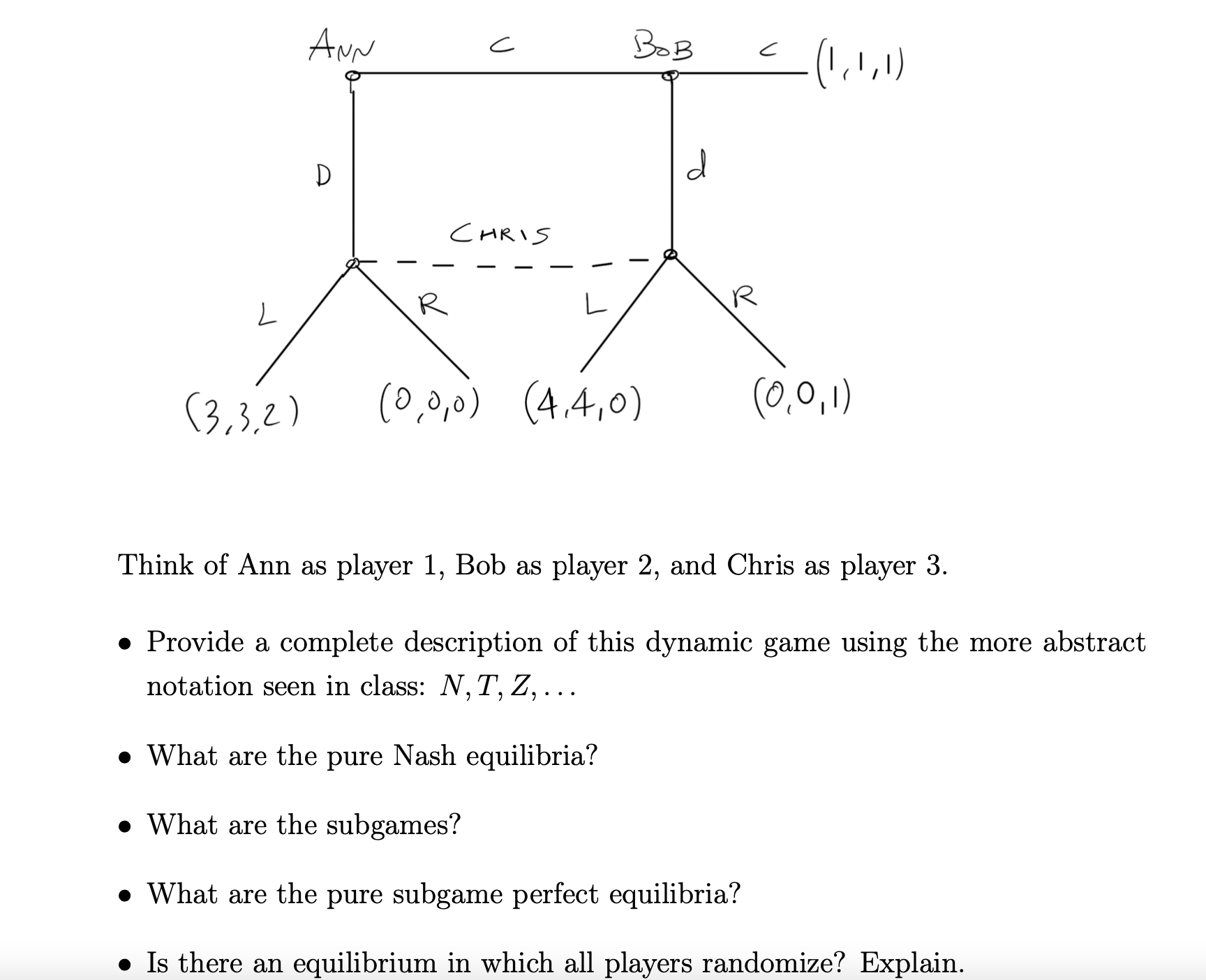 ANN C BOB C ( 1 , 1 , 1 )