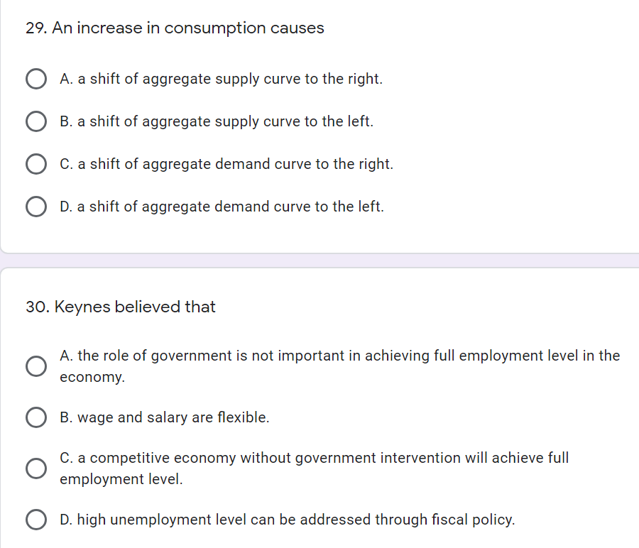 0 D. import falls 22. An increase in aggregate demand will mostly