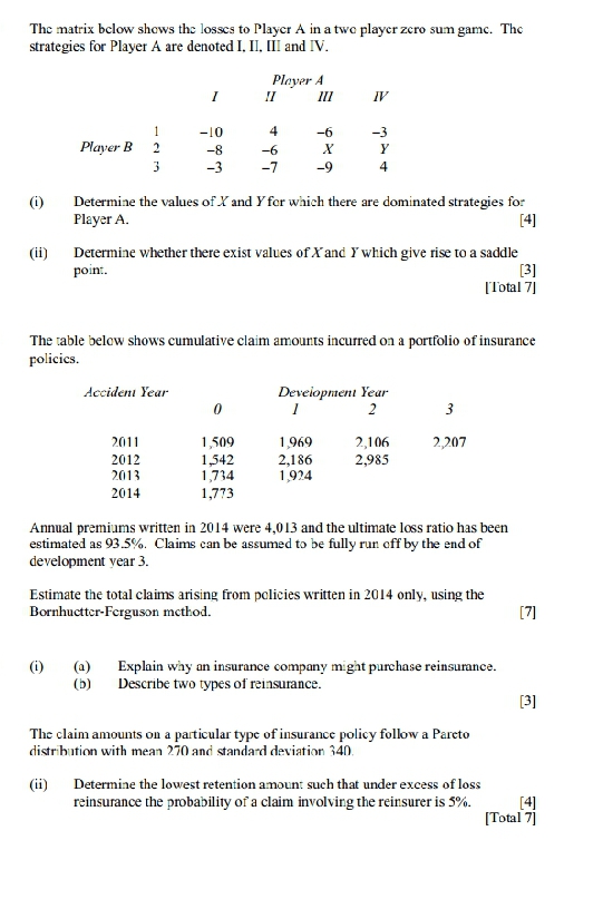 please solve showing all the steps. Thanks The matrix below shows the