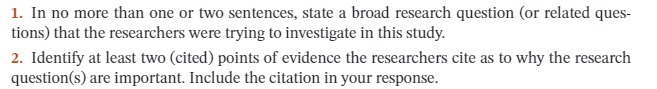  1. In no more than one or two sentences. state a