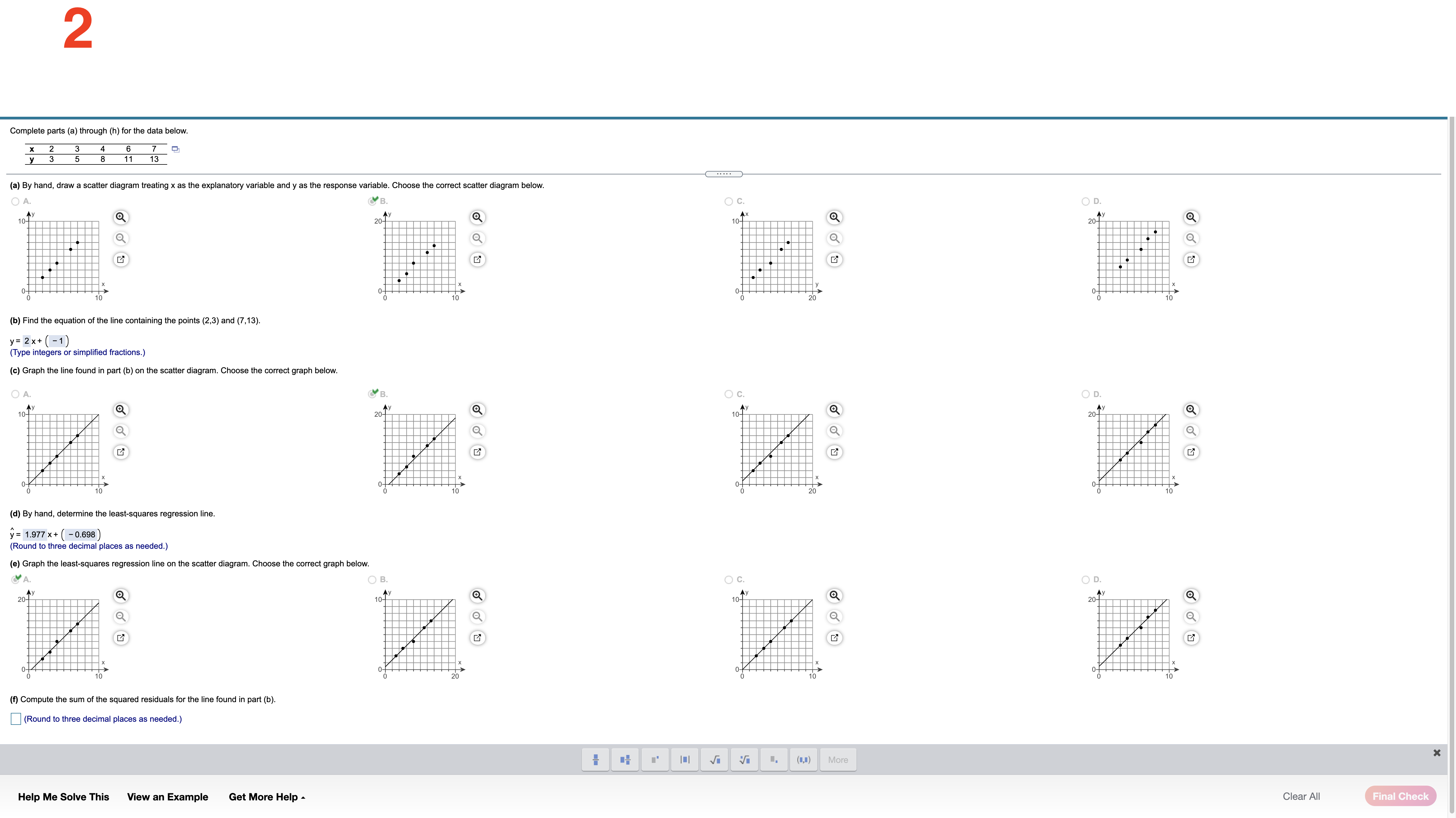 solve these problems can be found individually below, in each respective screenshot.