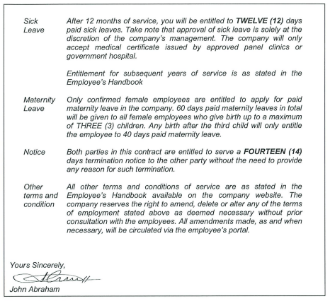 employment as an Accounts Clerk in Nadi Bayu Son Bhd with basic