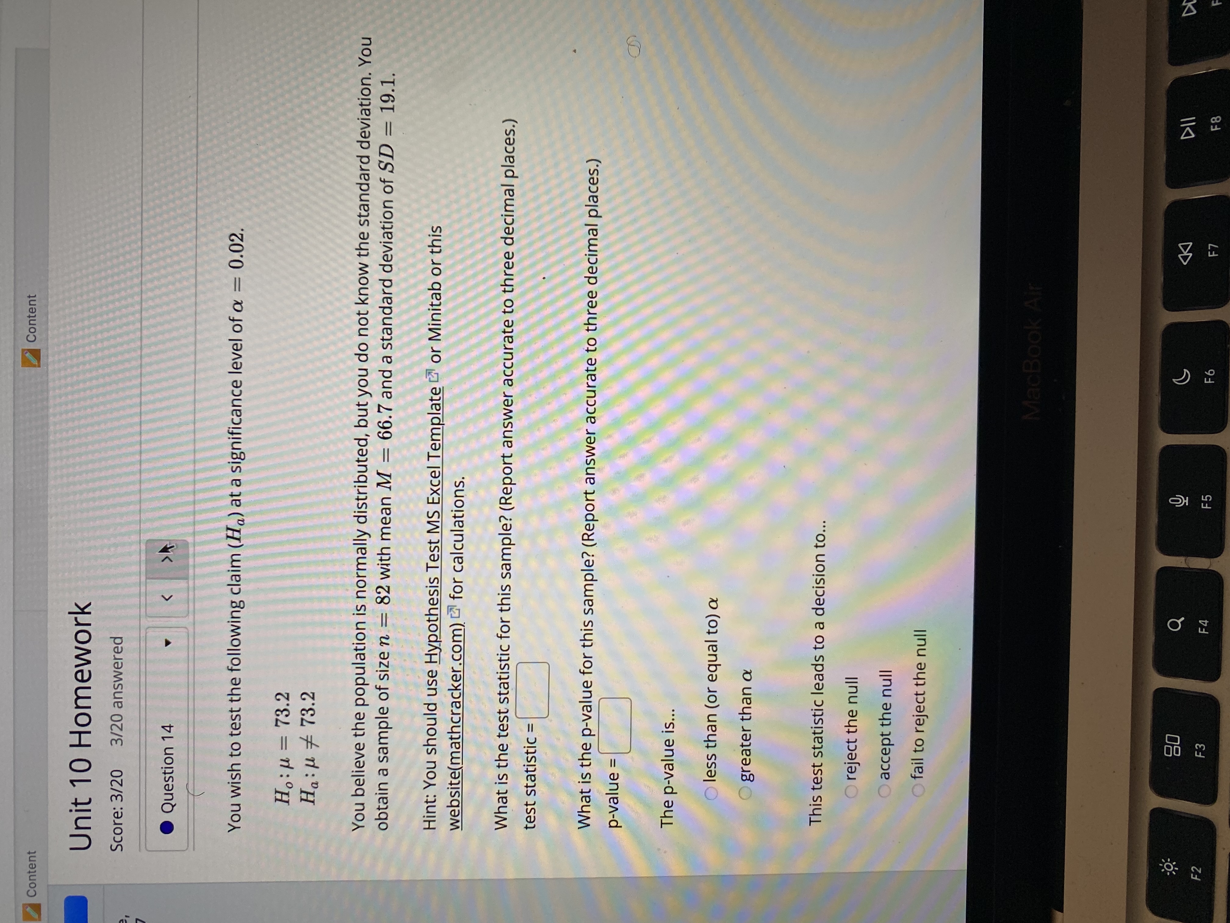 217 Question 7 If n=12, a(x-bar)=45, and s=5, construct a confidence interval