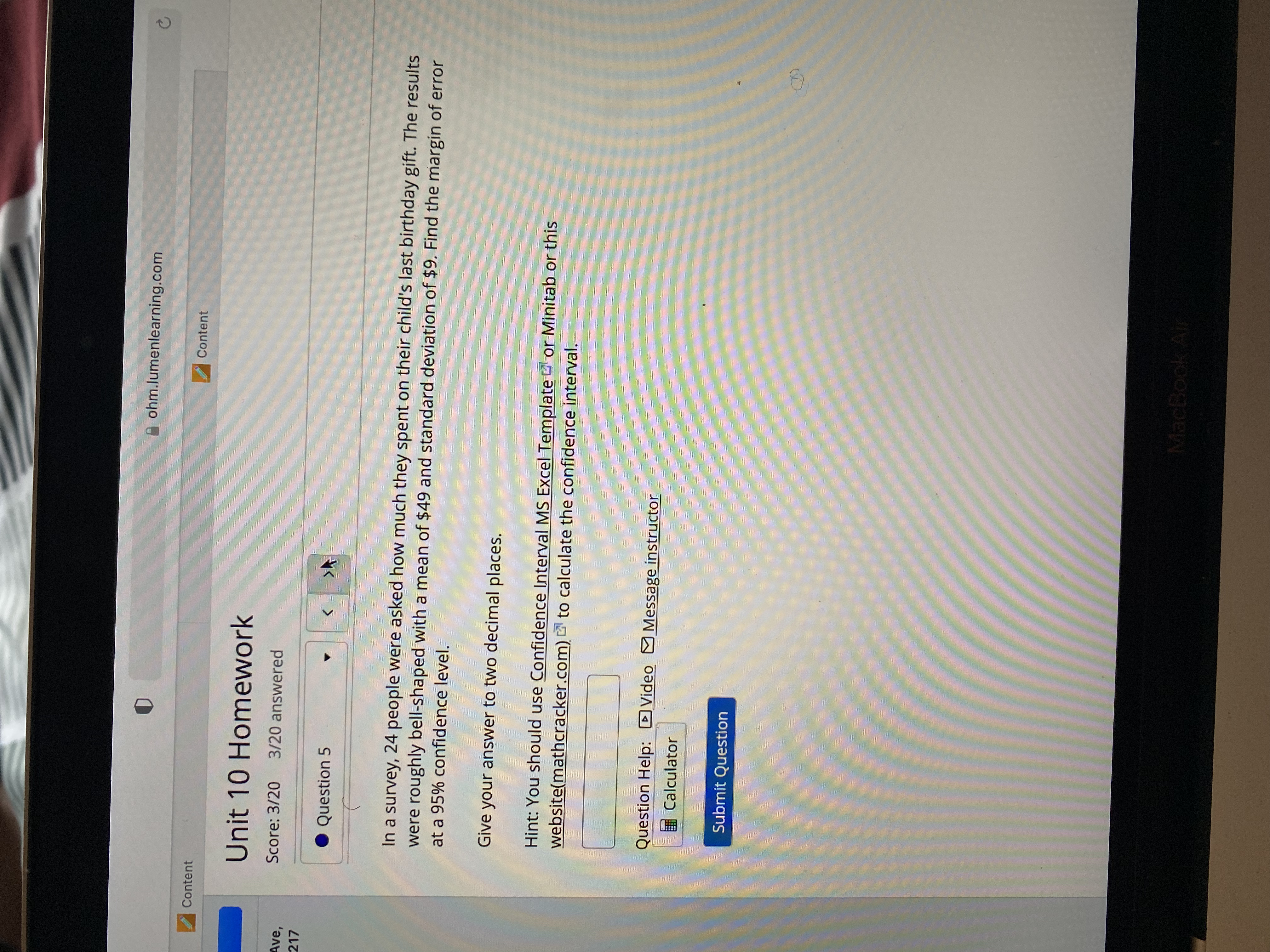 distributed population. Give your answers to one decimal place. Hint: You should