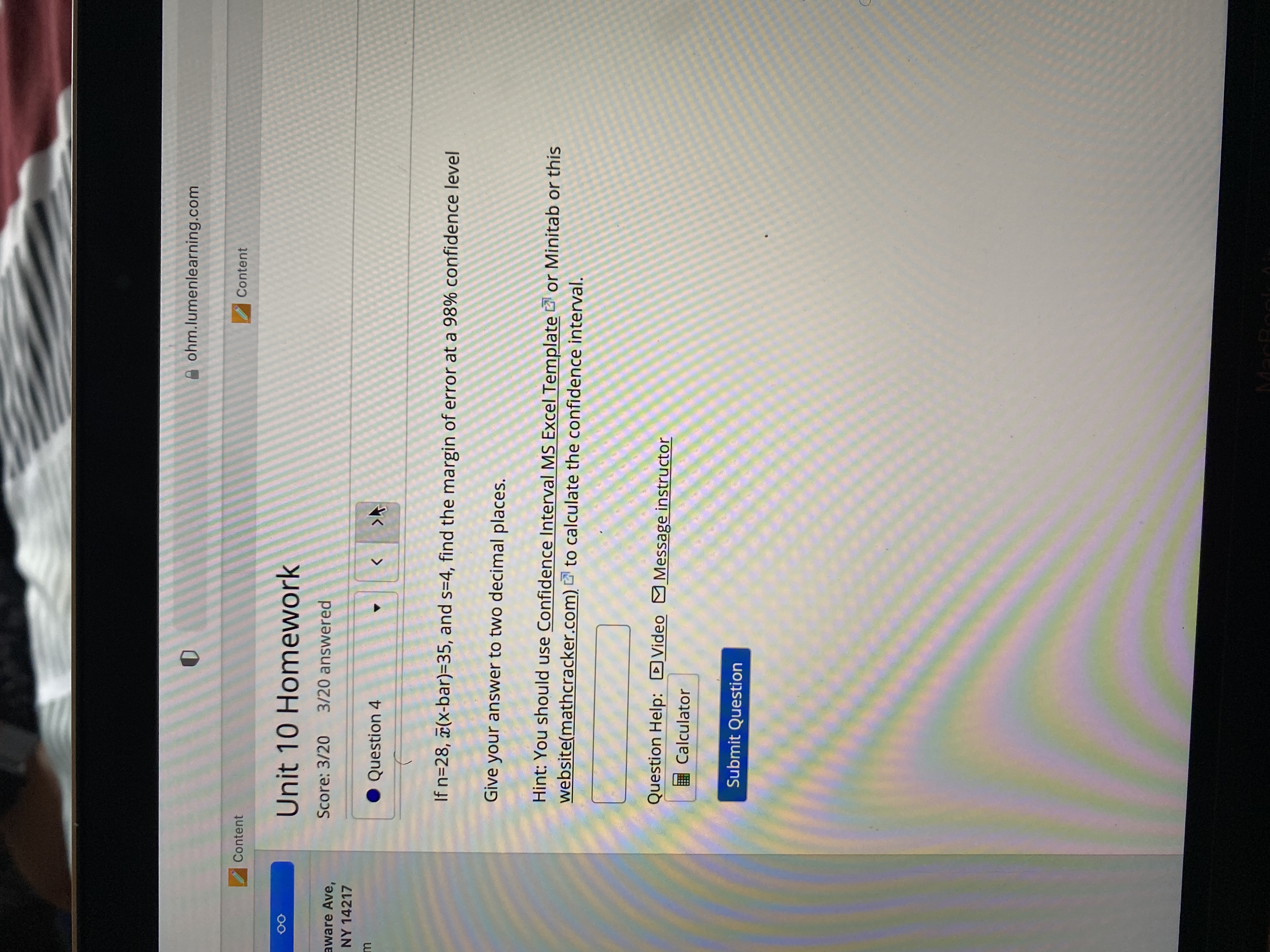 # 73.2 You believe the population is normally distributed, but you do