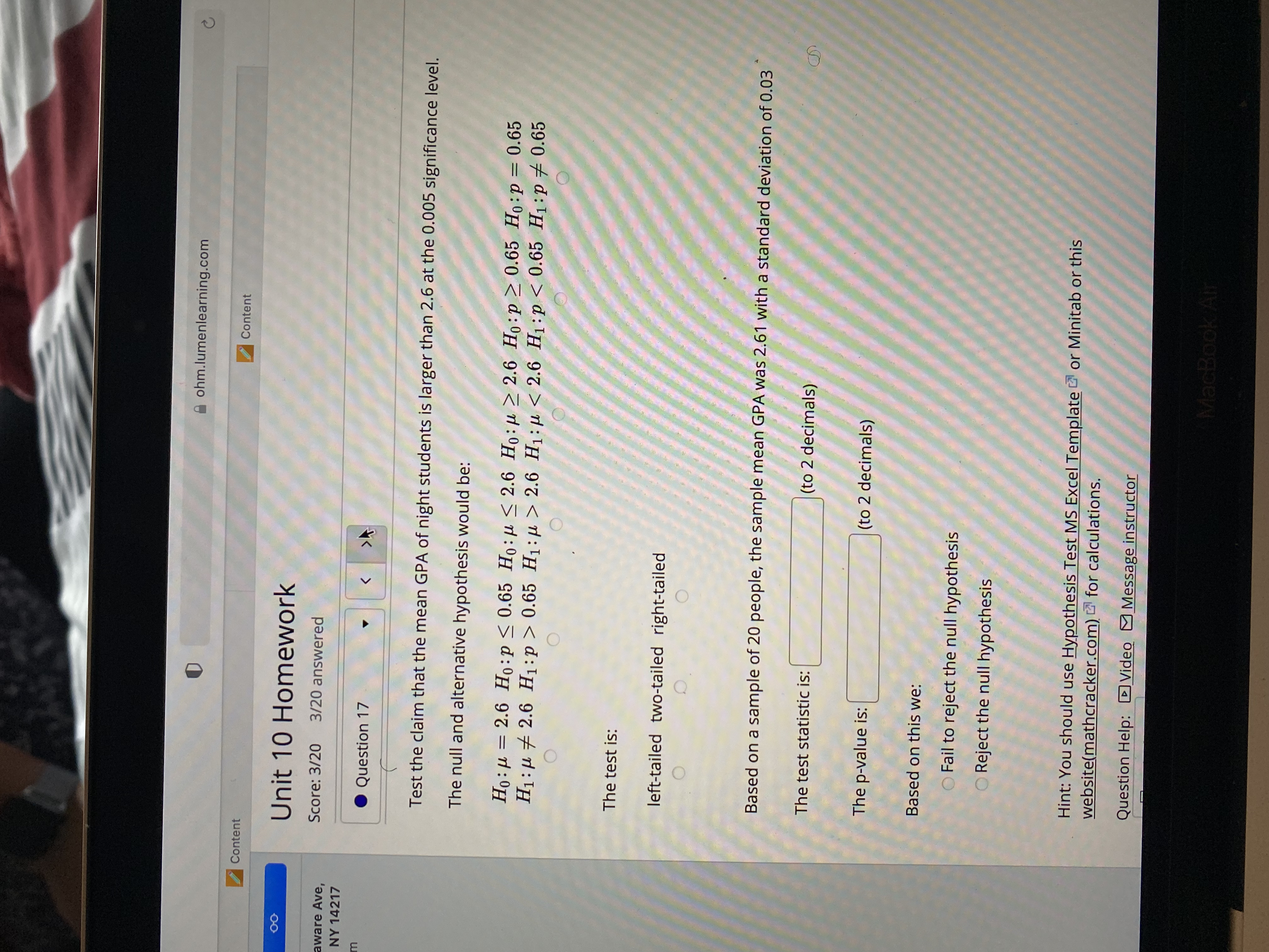 not know the standard deviation. You obtain a sample of size n