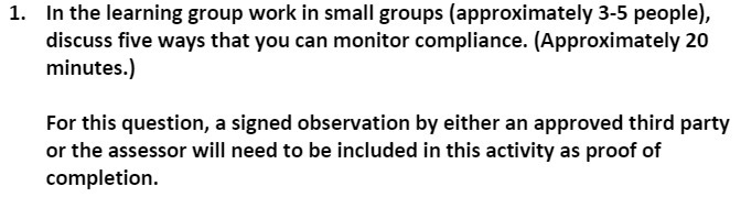 1. In the learning group work in small groups (approximately 3-5
