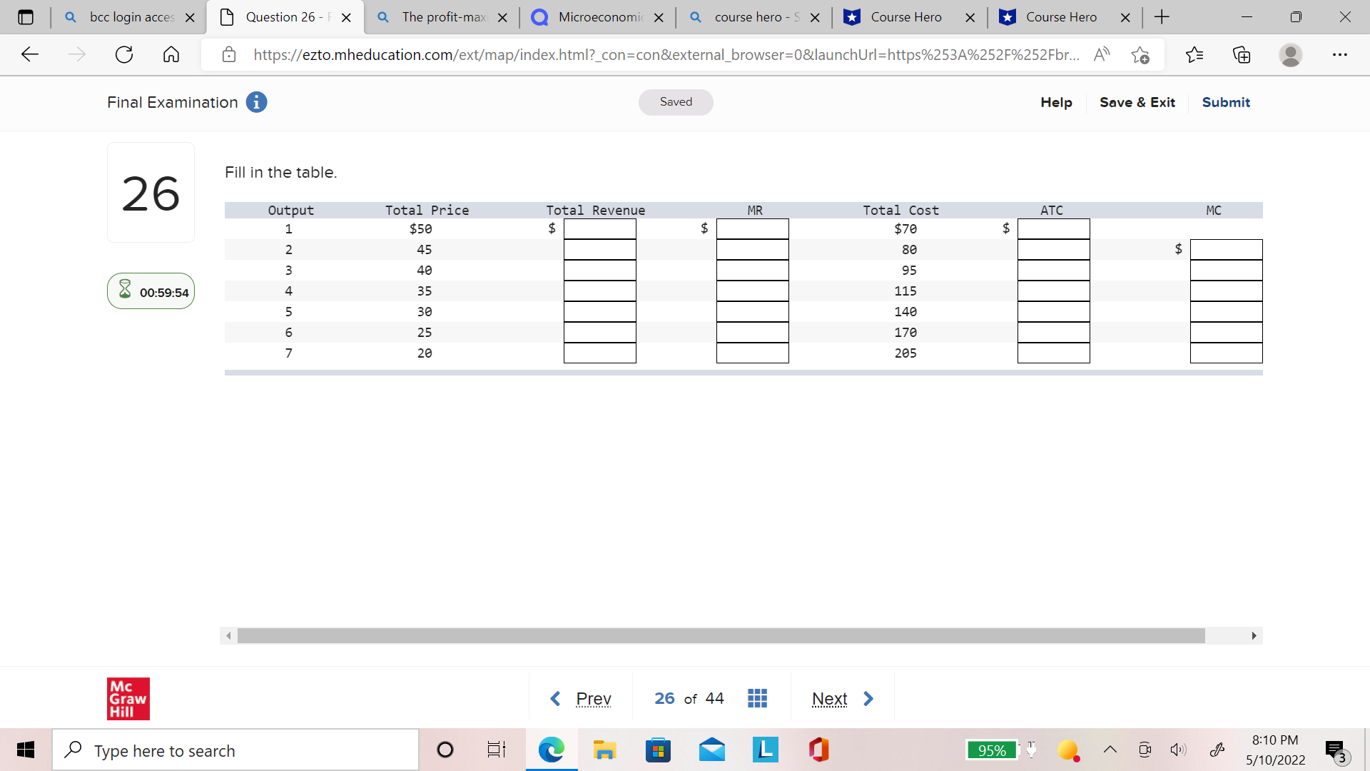 Q bcc login acces X Question 26 - F X Q