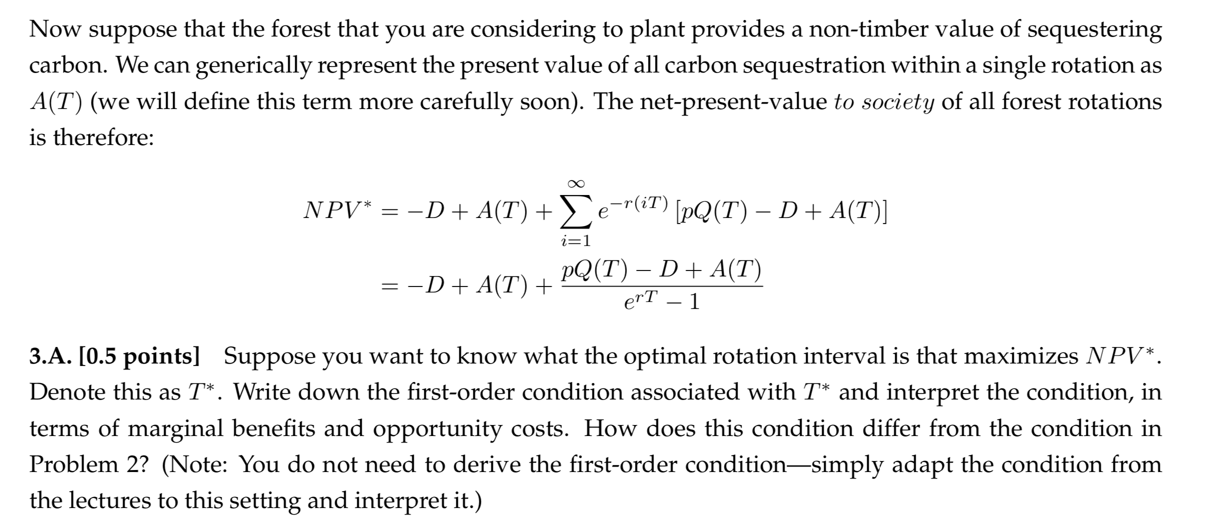 Please answer the questions Now suppose that the forest that you are