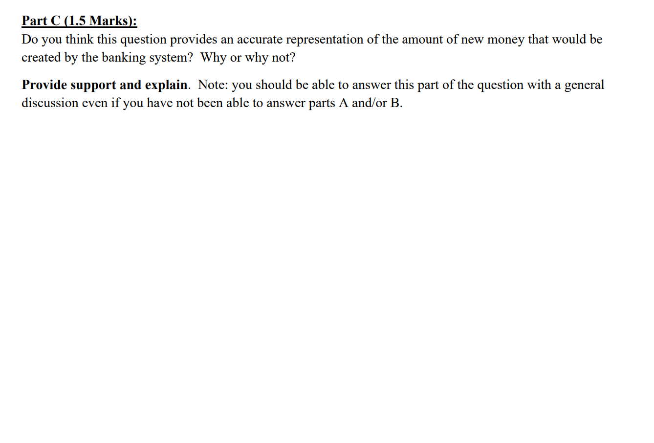 are 4 parts to this question. Part A (1.5 Marks): Assume the