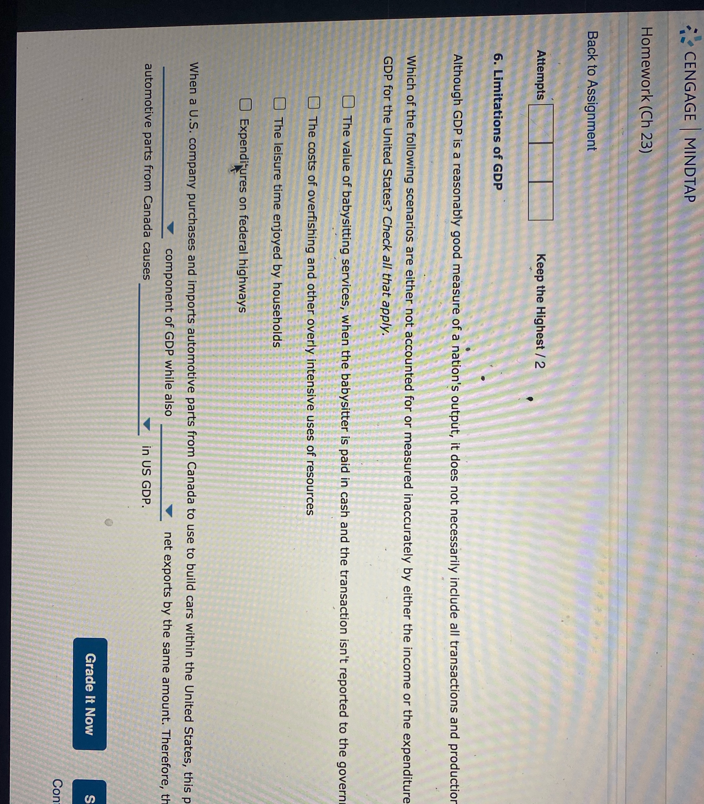  Seeking help on this problem CENGAGE |MINDTAP Homework (Ch 23 )