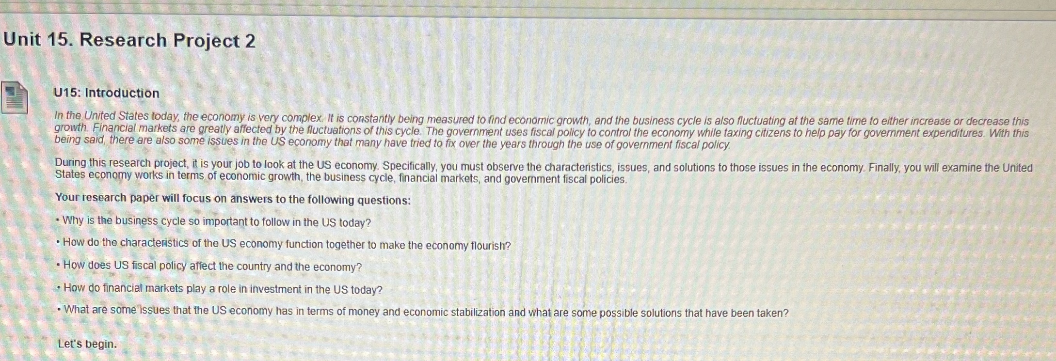 Unit 15 research project I need notes,thesis statement and defense,outline,and final draft!ASAP