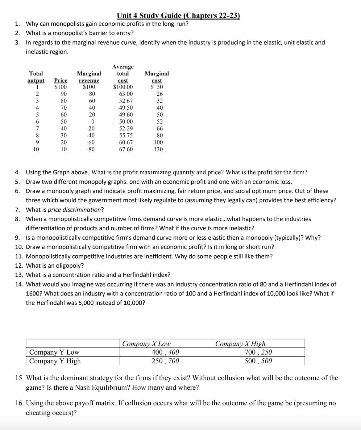 above graph. What are A, B, and C 2. When does marginal