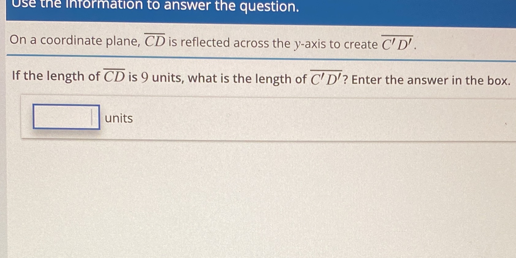 Use the information to answer the question. On a coordinate plane,